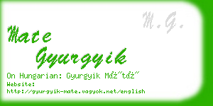 mate gyurgyik business card